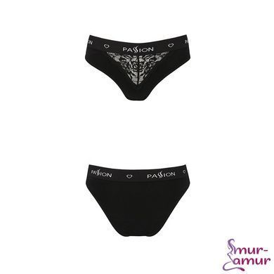 Трусики з широкою гумкою і мереживом Passion PS001 PANTIES L, black фото і опис