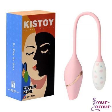 Віброяйце з вакуумним стимулятором KISTOY Cathy Mini на гнучкому зчепленні, підігрів фото і опис
