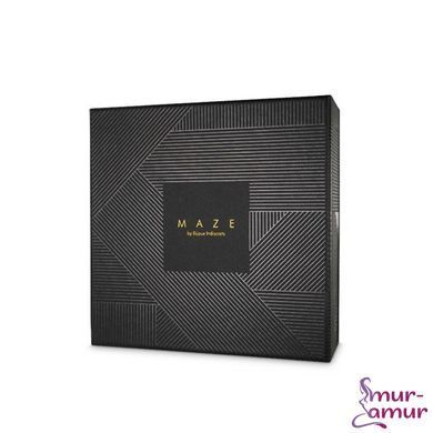 Наручники з повідцем Indiscrets MAZE - T-Restraints Black, екошкіра, подарункова упаковка фото і опис