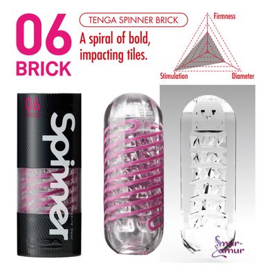 Мастурбатор Tenga Spinner Brick с упругой стимулирующей спиралью внутри фото и описание