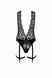 Боді Noir Handmade F297 Libido Deep-V bodysuit with collar, pearl chain and garter - L фото