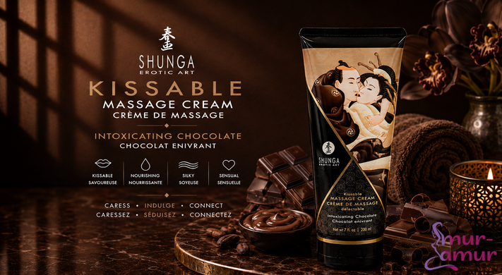 Їстівний масажний крем Shunga Kissable Massage Cream &ndash; Intoxicating Chocolate (200 мл)