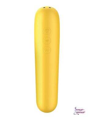Смарт вибратор и вакуумный стимулятор 2-в-1 Satisfyer Dual Love Yellow фото і опис