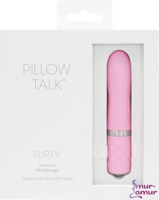 Розкішний вібратор PILLOW TALK - Flirty Pink з кристалом Swarovski, гнучка головка