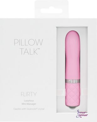 Роскошный вибратор PILLOW TALK - Flirty Pink с кристаллом Сваровски, гибкая головка фото и описание