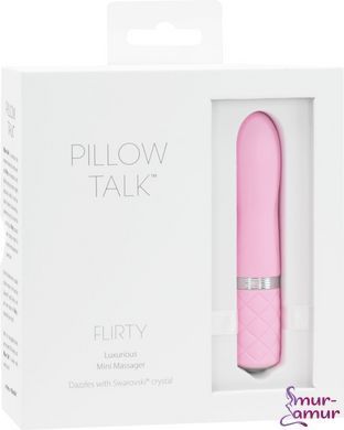 Розкішний вібратор PILLOW TALK - Flirty Pink з кристалом Swarovski, гнучка головка