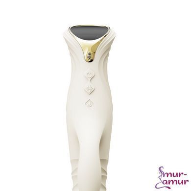 Смарт пульсатор-кролик с вибрацией Zalo Mose 2 Ivory White, подогрев до 42 &deg;C, кристалл Swarovski