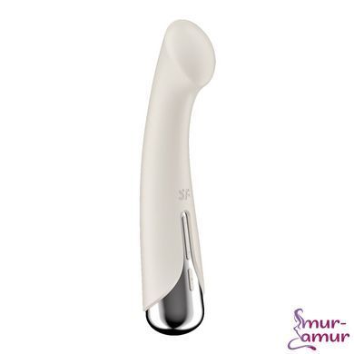Вибратор с ротацией Satisfyer Spinning G-Spot 1 Beige, плоская площадка для стимуляции точки G фото и описание