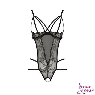 Боді монокіні з відкритими грудями VALERY BODY black XXL/XXXL - Passion Exclusive фото і опис