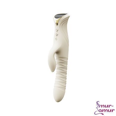 Смарт пульсатор-кролик с вибрацией Zalo Mose 2 Ivory White, подогрев до 42 &deg;C, кристалл Swarovski
