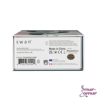 Багатофункціональний вібратор з вакуумною стимуляцією Swan The Monarch Teal фото і опис