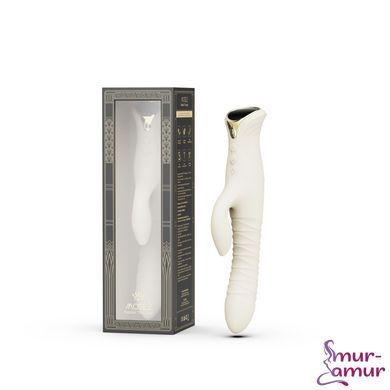 Смарт пульсатор-кролик с вибрацией Zalo Mose 2 Ivory White, подогрев до 42 &deg;C, кристалл Swarovski