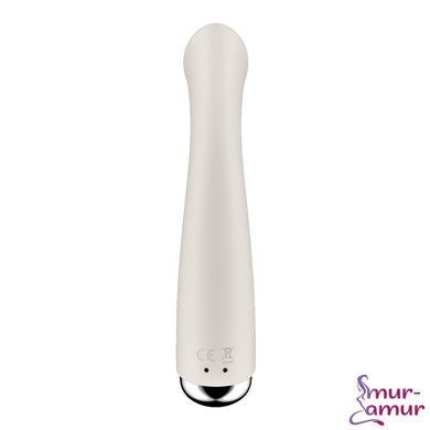 Вибратор с ротацией Satisfyer Spinning G-Spot 1 Beige, плоская площадка для стимуляции точки G фото и описание