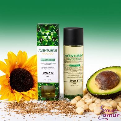 Массажное масло EXSENS Aventurine Avocado (анти-стресс с авантюрином) 100мл, натуральное фото и описание