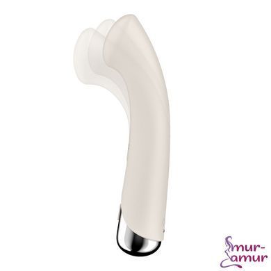 Вибратор с ротацией Satisfyer Spinning G-Spot 1 Beige, плоская площадка для стимуляции точки G фото и описание