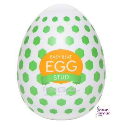Мастурбатор-яйце Tenga Egg Stud із шестикутними виступами фото і опис