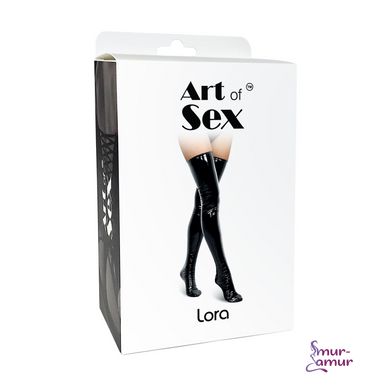 Сексуальные виниловые чулки Art of Sex - Lora, размер S, цвет красный фото и описание