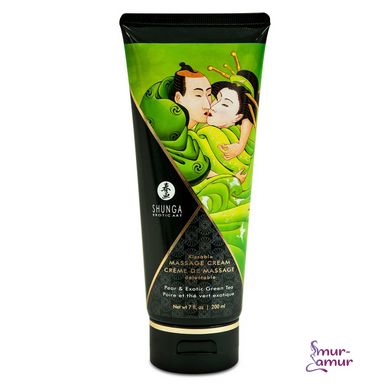 Їстівний масажний крем Shunga Kissable Massage Cream – Pear & Exotic Green Tea (200 мл) фото і опис
