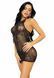 Платье-сетка со стразами Leg Avenue Rhinestone halter mini dress Black, открытая спина, one size фото
