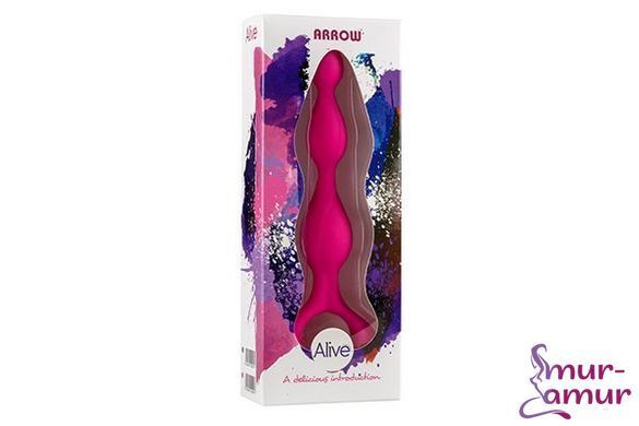 Анальная цепочка Alive Arrow Pink, силикон, макс. диаметр 3см фото и описание