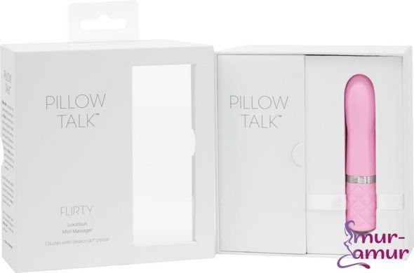 Розкішний вібратор PILLOW TALK - Flirty Pink з кристалом Swarovski, гнучка головка