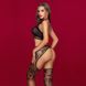 Бодистокинг JSY 7961 топ и колготки с доступом One Size Black, имитация резинки и подвязок фото
