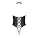 Боди из экокожи Passion NANCY BODY 4XL/5XL black, с имитацией шнуровки и открытым доступом фото