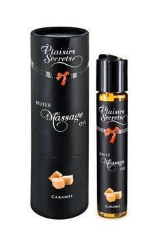 Масажна олія Plaisirs Secrets Caramel (59 мл) з афродизіаками, їстівна, подарункове паковання фото і опис