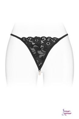 Трусики-стрінги з перлинною ниткою Fashion Secret VENUSINA Black фото і опис