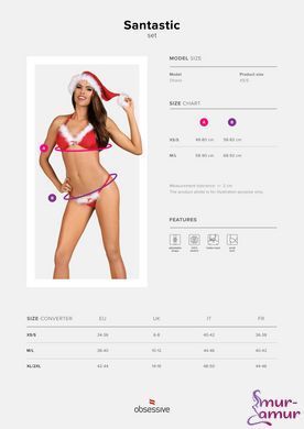 Новорічний комплект Obsessive Santastic 3-pcs set L/XL фото і опис