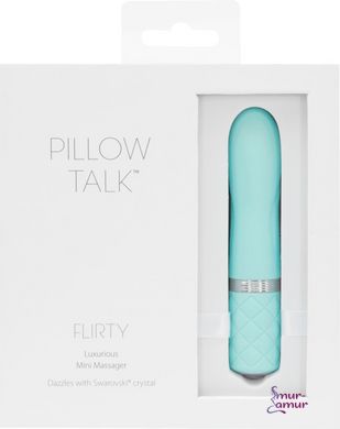 Розкішний вібратор PILLOW TALK - Flirty Teal з кристалом Сваровські, гнучка голівка фото і опис
