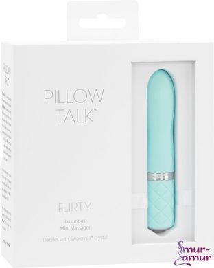 Розкішний вібратор PILLOW TALK - Flirty Teal з кристалом Swarovski, гнучка головка