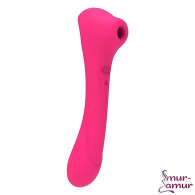 Вібратор та вакуумний кліторальний стимулятор 2-в-1 Alive Quiver Magenta Pink оновлена ​​модель фото і опис