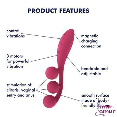 Універсальний вібратор Satisfyer Tri Ball 1, 3 мотори, гнеться