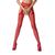 Эротические колготки-бодистокинг Passion S014 red, имитация чулок в сеточку и пояса фото и описание
