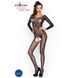 Бодістокінг Passion BS042 black, комбінезон, довгий рукав, закрите плече фото