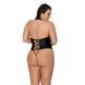 Боди из экокожи Passion NANCY BODY 6XL/7XL black, с имитацией шнуровки и открытым доступом фото